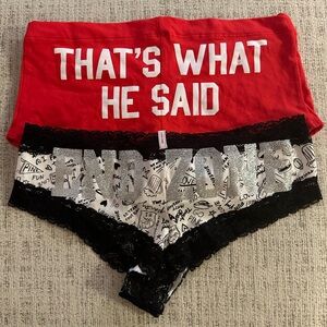 Victoria's Secret Red and Black Panties Set